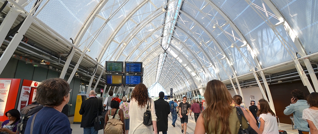 The Texlon® ETFE inflated panels help to control the climate.