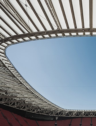 Fertiggestelltes Stadion nach der zweiten Phase.