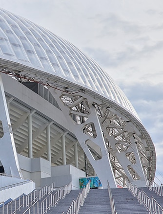 The translucent foils allow light into the stadium while the more opaque foil disperses direct sunlight providing comfort for the spectators.
