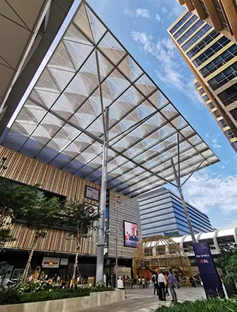 For the Paya Lebar Quarter Canopy, Vector Foiltec delivered a total solution project.