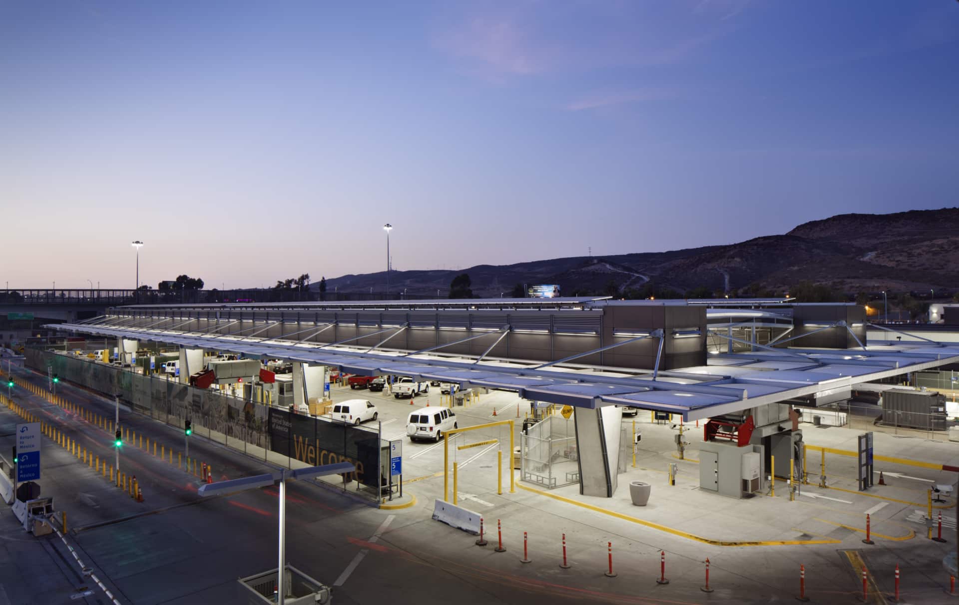 New point of entry crossing at San Ysidro, CA designed by Miller Hull of Seattle, WA and San Diego, CA.