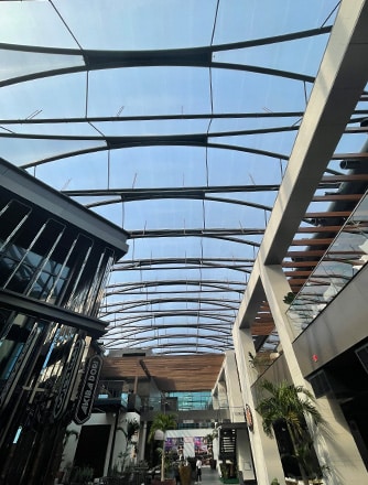 The ETFE roof provides a comfortable environment.