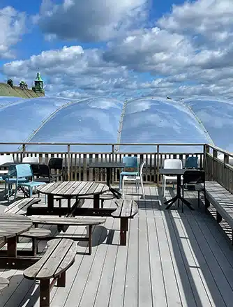 The renovation project "WERKET" in Jönköping, Sweden, features a Texlon® ETFE covered atrium.