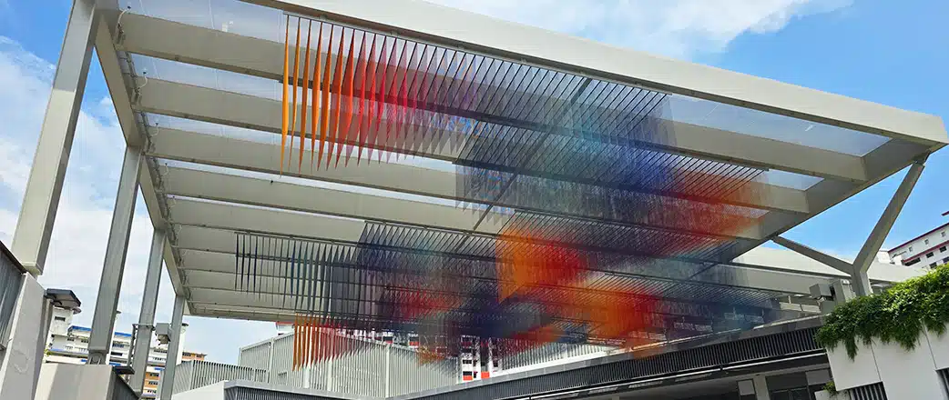 Von unten: ETFE-Vordach im Einkaufszentrum One Holland Village - Texlon® ETFE-Überdachung